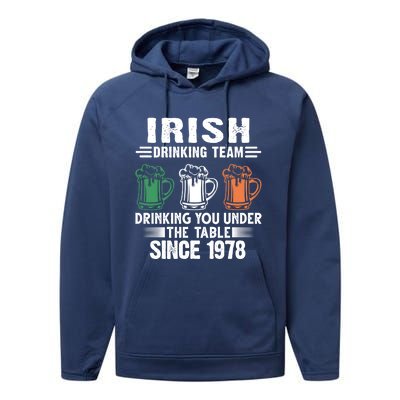 Irish Ing Team Since 1978 Irish Gift Performance Fleece Hoodie