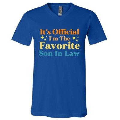 It's I'm The Favorite Son In Law Funny Family Humor V-Neck T-Shirt