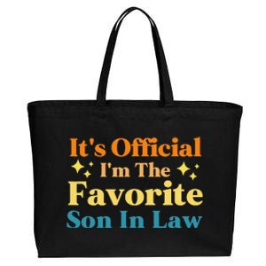 It's I'm The Favorite Son In Law Funny Family Humor Cotton Canvas Jumbo Tote