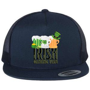 Irish Ing Team St Patrick's Beer Ireland Flag Clover Gift Flat Bill Trucker Hat