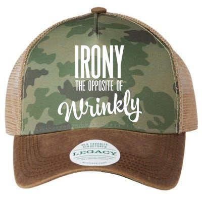 Irony Is The Opposite Of Wrinkly Gift Legacy Tie Dye Trucker Hat