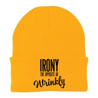 Irony Is The Opposite Of Wrinkly Gift Knit Cap Winter Beanie