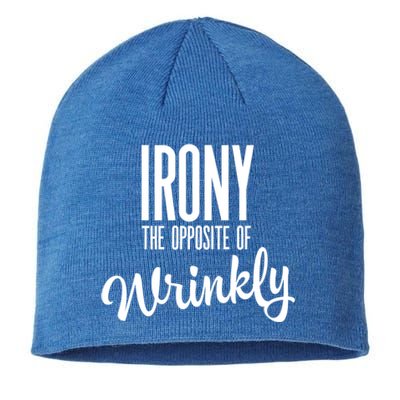 Irony Is The Opposite Of Wrinkly Gift Sustainable Beanie