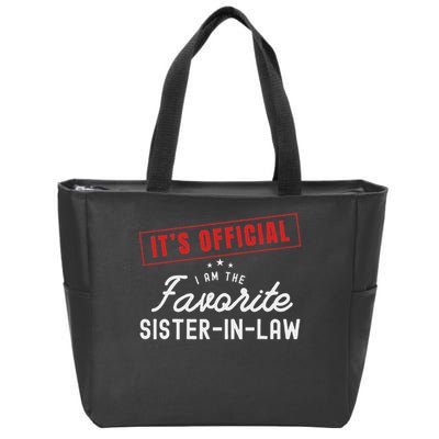 It's I'm The Favorite Sister In Law Vintage Zip Tote Bag