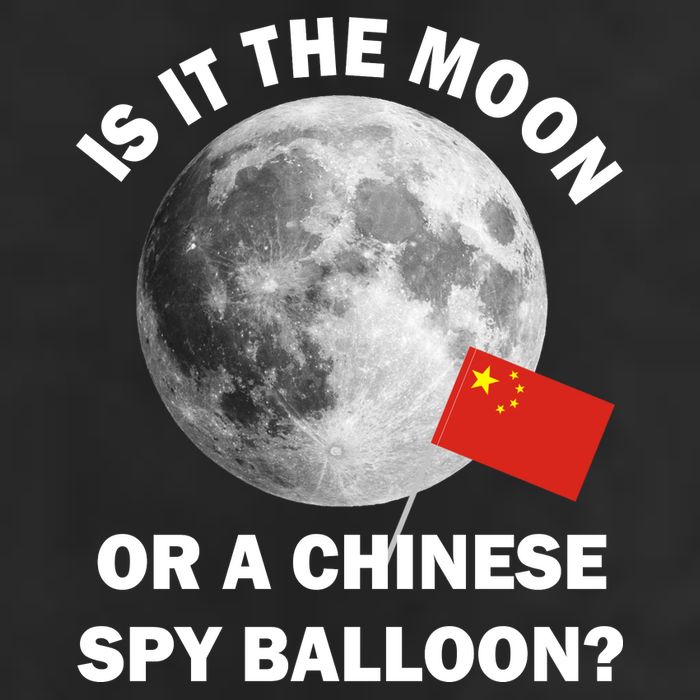 Is It The Moon Or A Chinese Spy Balloon Garment-Dyed Fleece Hoodie