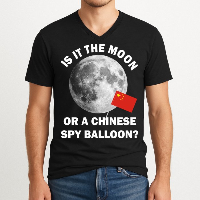 Is It The Moon Or A Chinese Spy Balloon V-Neck T-Shirt