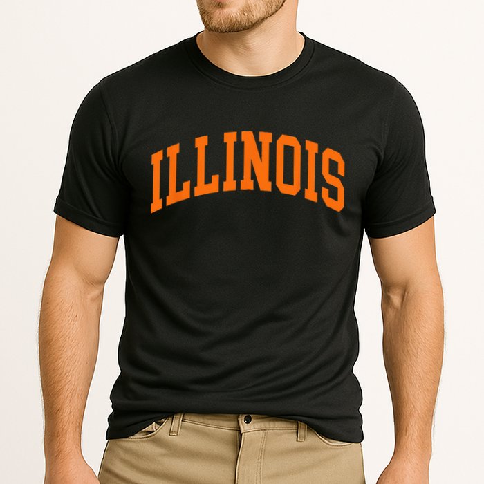 Illinois IL Throwback Design Classic Cooling Performance Crew T-Shirt