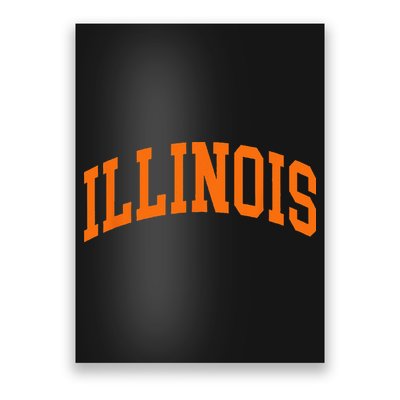 Illinois IL Throwback Design Classic Poster