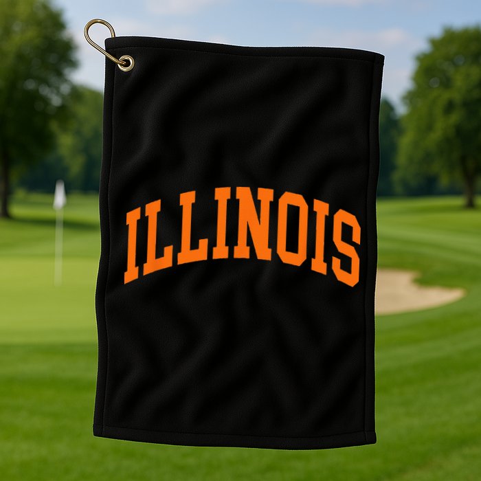 Illinois IL Throwback Design Classic Golf Towel