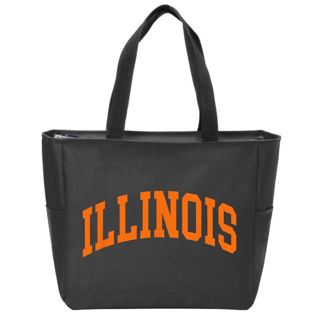 Illinois IL Throwback Design Classic Zip Tote Bag