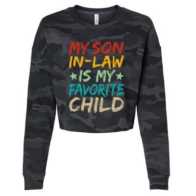 It's I'm The Favorite Son In Law Funny Family Humor Cropped Pullover Crew