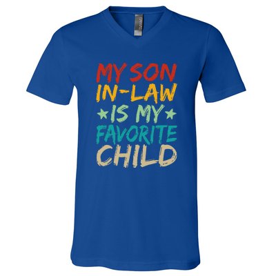 It's I'm The Favorite Son In Law Funny Family Humor V-Neck T-Shirt