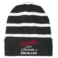 Its Im The Favorite Son In Law Striped Beanie with Solid Band