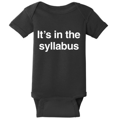 ItS In The Syllabus Baby Bodysuit