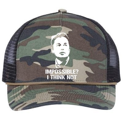 Impossible I Think Not Elon Musk Retro Rope Trucker Hat Cap