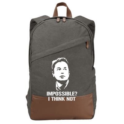 Impossible I Think Not Elon Musk Cotton Canvas Backpack