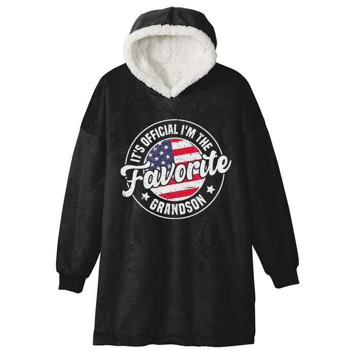 ItS IM The Favorite Grandson Favorite Grandson Hooded Wearable Blanket