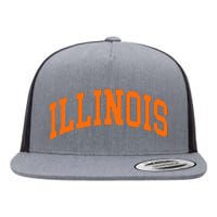 Illinois Il Throwback Design Classic Flat Bill Trucker Hat