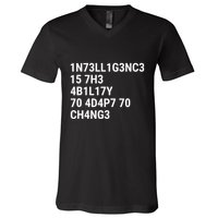 Intelligence Is The Ability To Adapt To Change Funny Code V-Neck T-Shirt