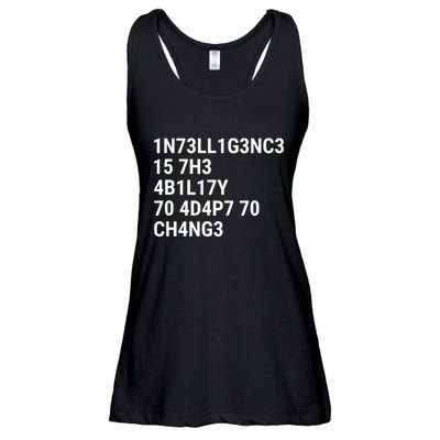 Intelligence Is The Ability To Adapt To Change Funny Code Ladies Essential Flowy Tank