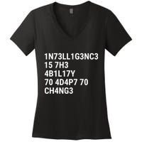 Intelligence Is The Ability To Adapt To Change Funny Code Women's V-Neck T-Shirt