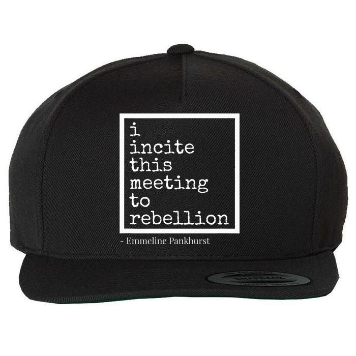 I Incite This Meeting To Rebellion Wool Snapback Cap