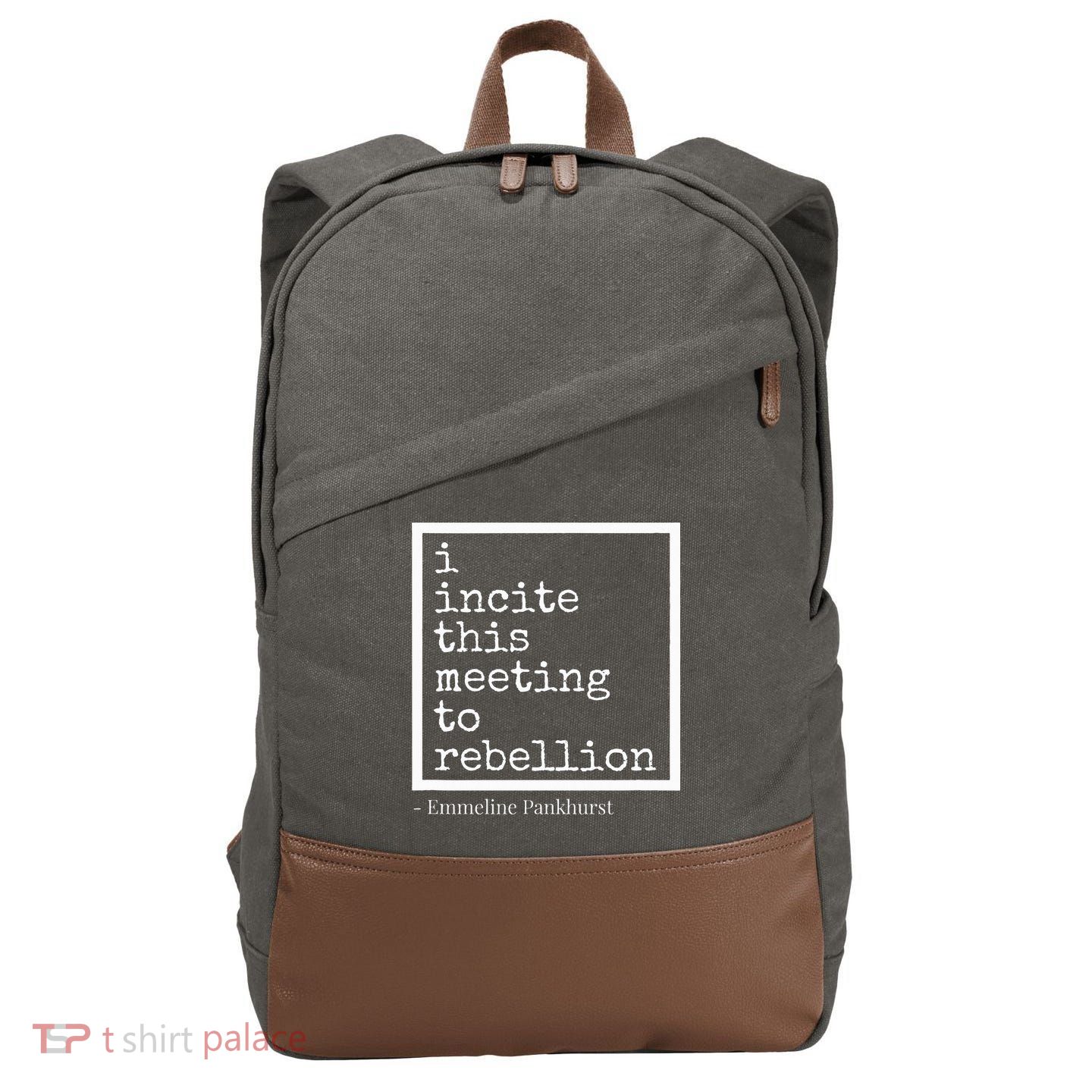 I Incite This Meeting To Rebellion Cotton Canvas Backpack