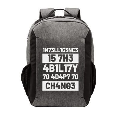 Intelligence Is The Ability To Adapt Change Pun Physiker Vector Backpack