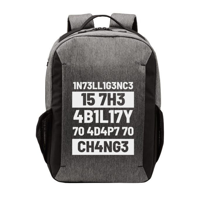 Intelligence Is The Ability To Adapt Change Pun Physiker Vector Backpack