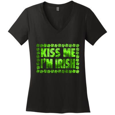 I'm Irish Tie Dye Shamrock St. Patrick's Day Women's V-Neck T-Shirt