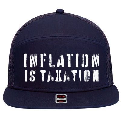 Inflation Is Taxation 7 Panel Mesh Trucker Snapback Hat