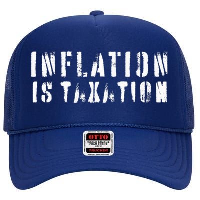 Inflation Is Taxation High Crown Mesh Back Trucker Hat