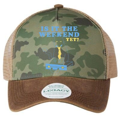 Is It The Weekend Yet Funny Cat Legacy Tie Dye Trucker Hat