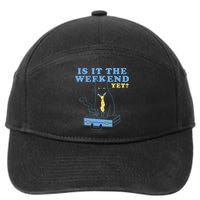 Is It The Weekend Yet Funny Cat 7-Panel Snapback Hat