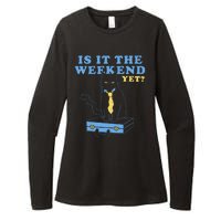 Is It The Weekend Yet Funny Cat Womens CVC Long Sleeve Shirt