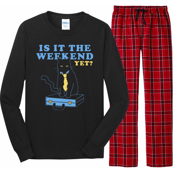 Is It The Weekend Yet Funny Cat Long Sleeve Pajama Set