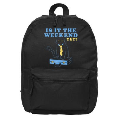 Is It The Weekend Yet Funny Cat 16 in Basic Backpack