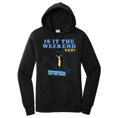 Is It The Weekend Yet Funny Cat Women's Pullover Hoodie