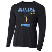 Is It The Weekend Yet Funny Cat Cooling Performance Long Sleeve Crew