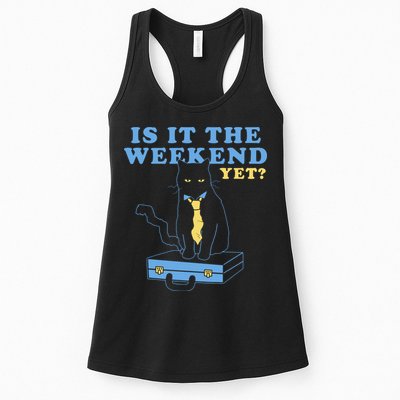 Is It The Weekend Yet Funny Cat Womens Tank Top