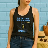 Is It The Weekend Yet Funny Cat Womens Tank Top