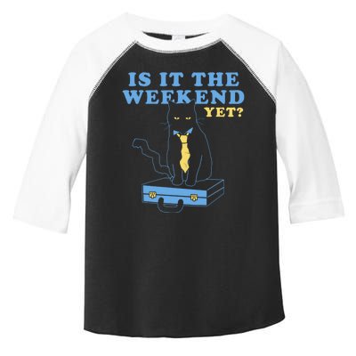 Is It The Weekend Yet Funny Cat Toddler Fine Jersey T-Shirt