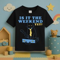 Is It The Weekend Yet Funny Cat Toddler T-Shirt