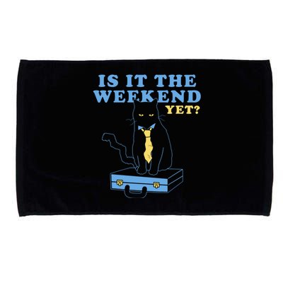 Is It The Weekend Yet Funny Cat Microfiber Hand Towel