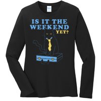 Is It The Weekend Yet Funny Cat Ladies Long Sleeve Shirt