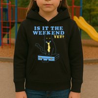 Is It The Weekend Yet Funny Cat Kids Hoodie