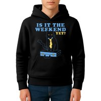 Is It The Weekend Yet Funny Cat Kids Hoodie