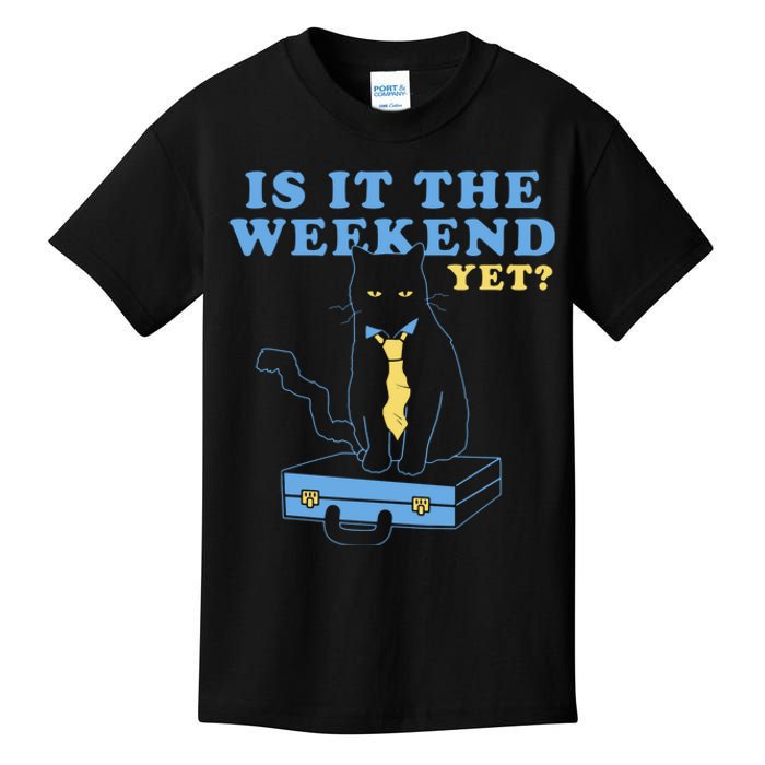 Is It The Weekend Yet Funny Cat Kids T-Shirt