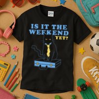 Is It The Weekend Yet Funny Cat Kids T-Shirt