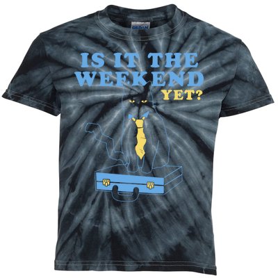 Is It The Weekend Yet Funny Cat Kids Tie-Dye T-Shirt